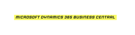 Microsoft DYnamics 365 Business central
